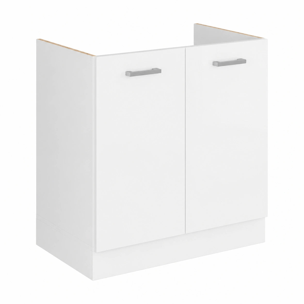 Mueble Bajo Fregadero Blanco Brillante 80cm con Puertas, Fácil Montaje