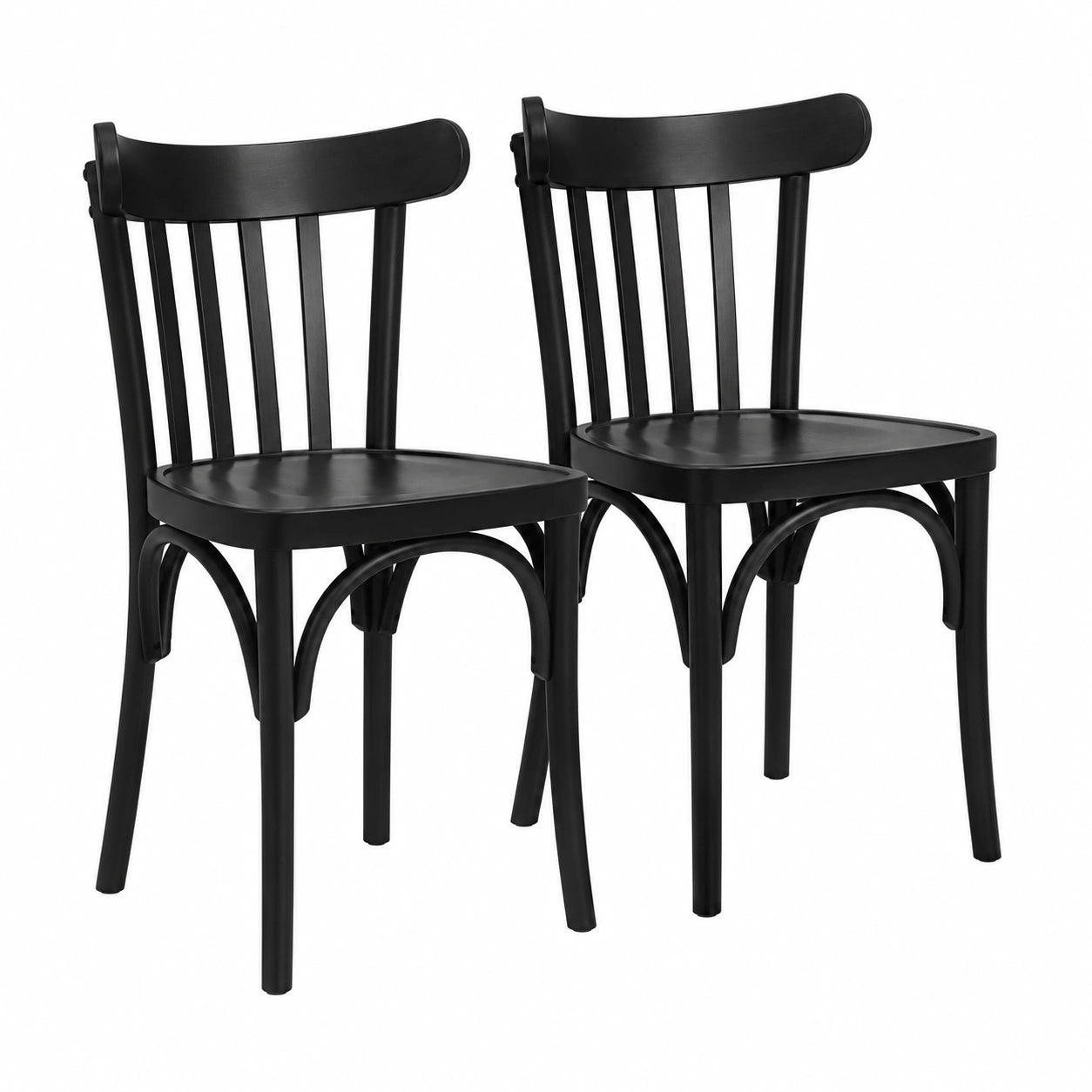 Sillas de Comedor Bistro METRO Professional, Set de 2, Madera de Haya, Soporte 110 kg, Color Marrón Wengé