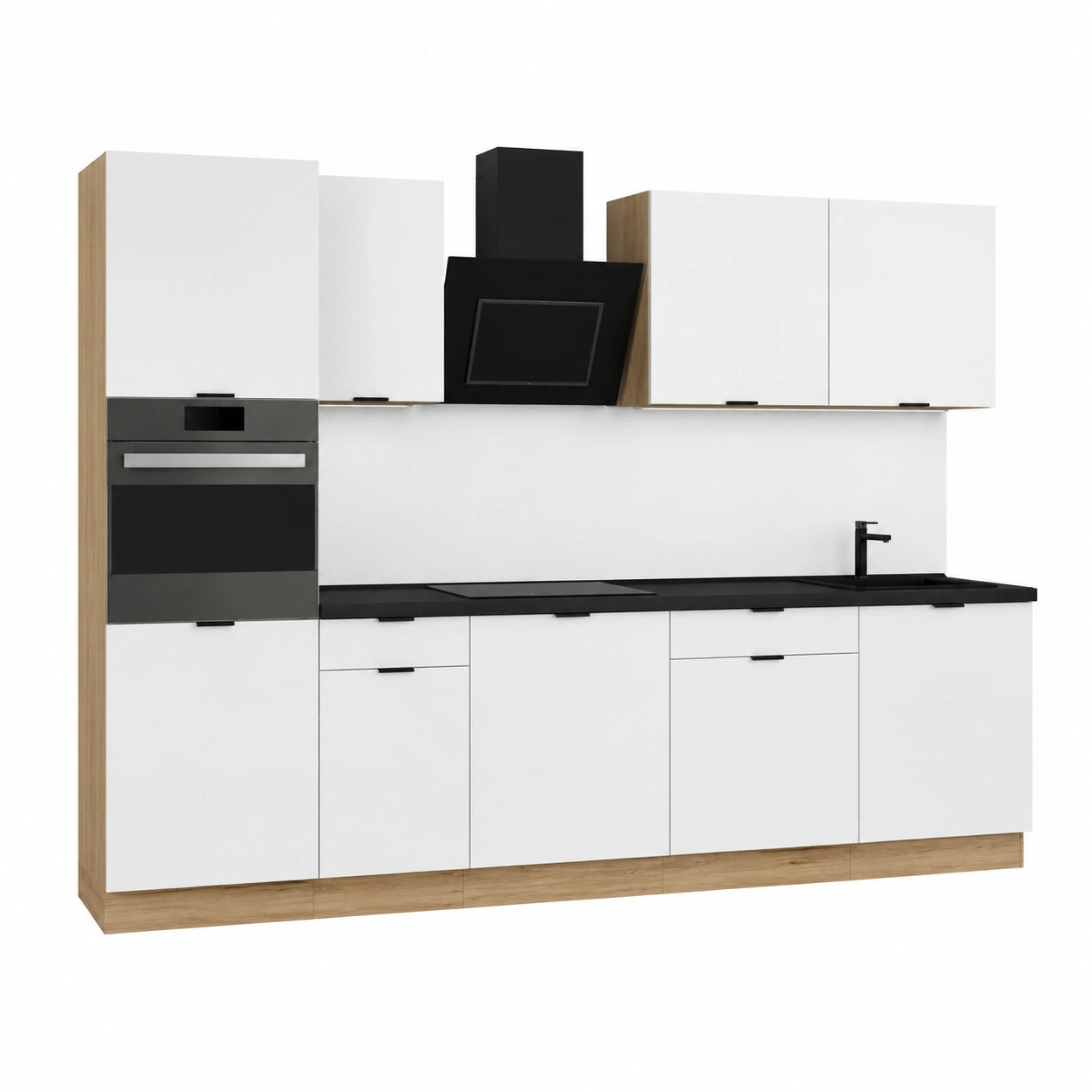 Conjunto Completo de Muebles de Cocina 280 cm Blanco Mate con Torre para Horno
