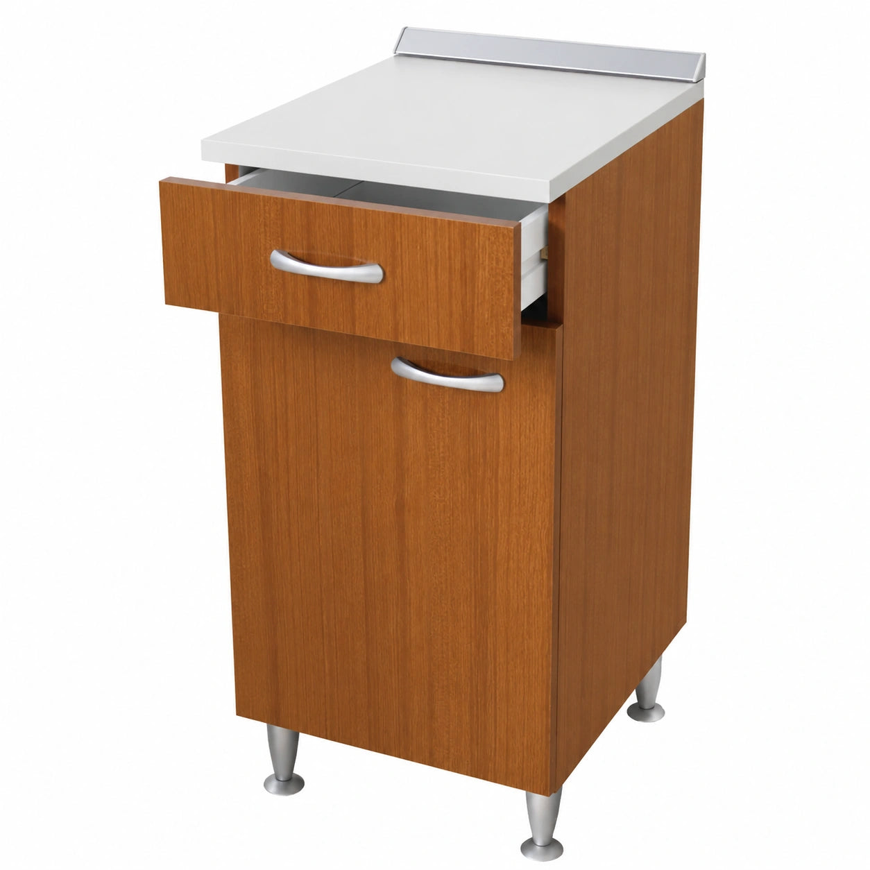 Armario de cocina modular 40 cm, 1 puerta y 1 cajón, encimera efecto mármol