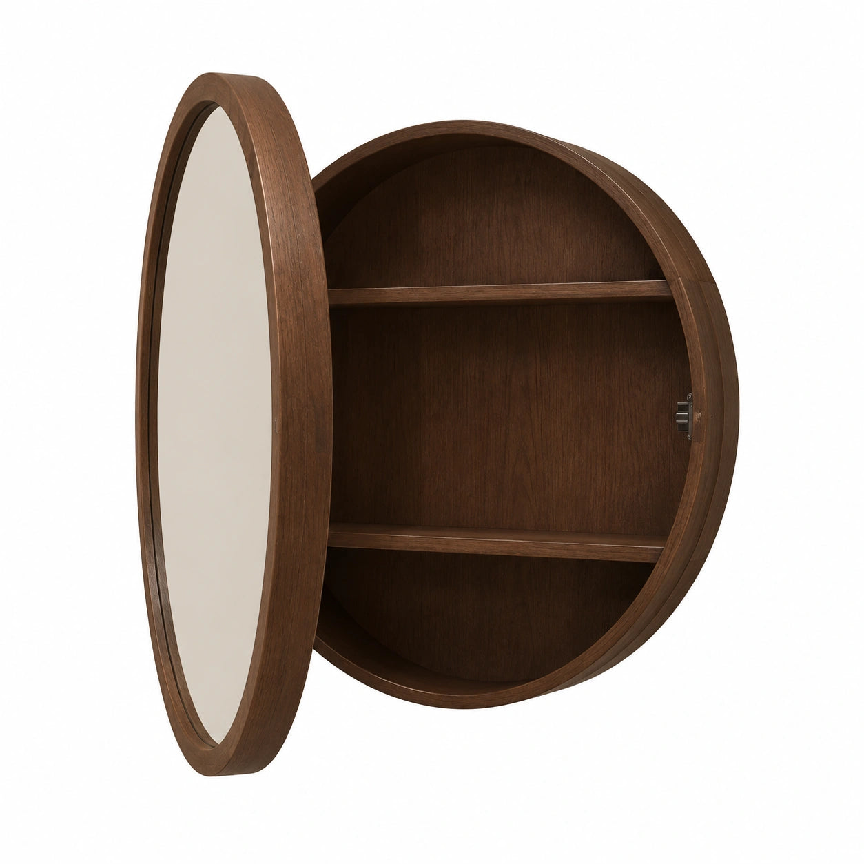 Armario de Baño de Pared con Espejo y Madera, Cierre Suave, 3 Niveles, 50 cm