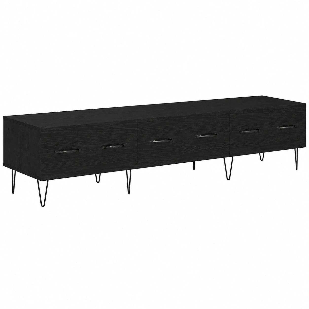 Mueble de TV Roble Negro 150x36x30 cm, Almacenamiento Moderno para Sala