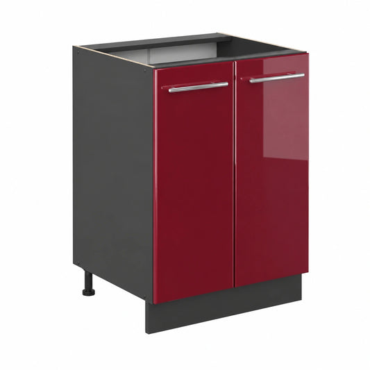 Vicco Módulo de Cocina Fame-Line, Rojo Burdeos Brillante, 60 cm, Compatible con Serie Fame-Line