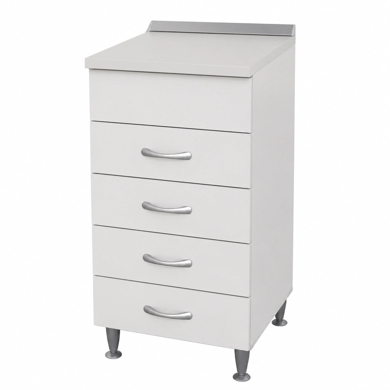 Armario de cocina modular 40 cm, 4 cajones, blanco y travertino