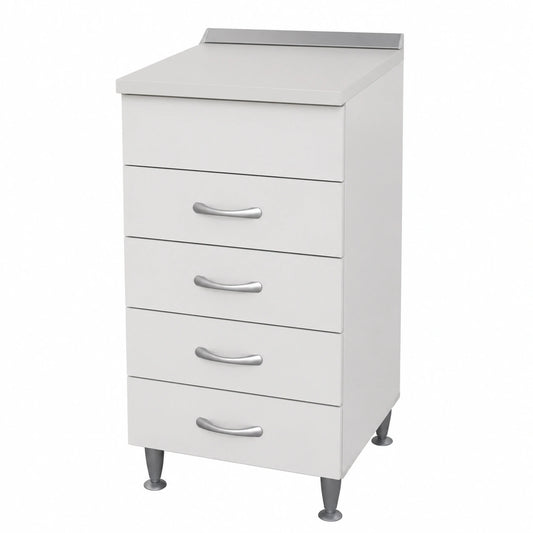 Armario de cocina modular 40 cm, 4 cajones, blanco y travertino