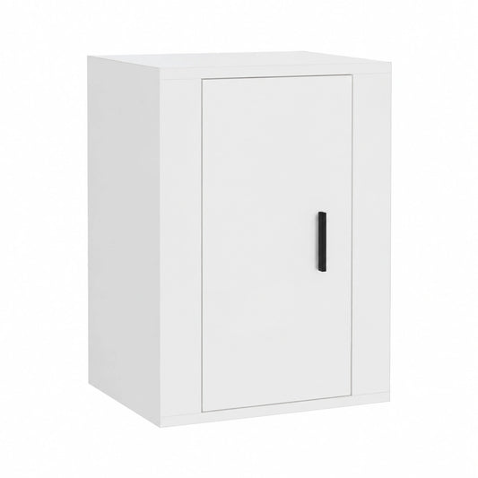 Estante de TV flotante blanco, 40x34.5x60 cm, madera para salón y dormitorio