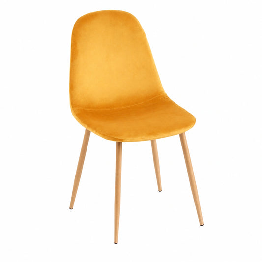 Silla de Comedor Teok de Terciopelo Amarillo - Regalos Miguel
