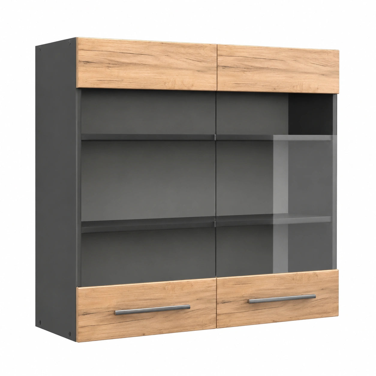 Armario de Cocina con Vidrio Fame-Line de 80 cm en Roble Dorado