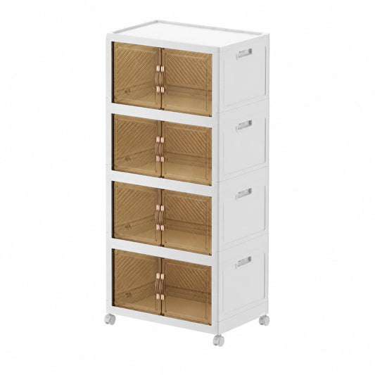 Caja de Almacenamiento Plegable con Ruedas y Tapa para Oficina y Hogar