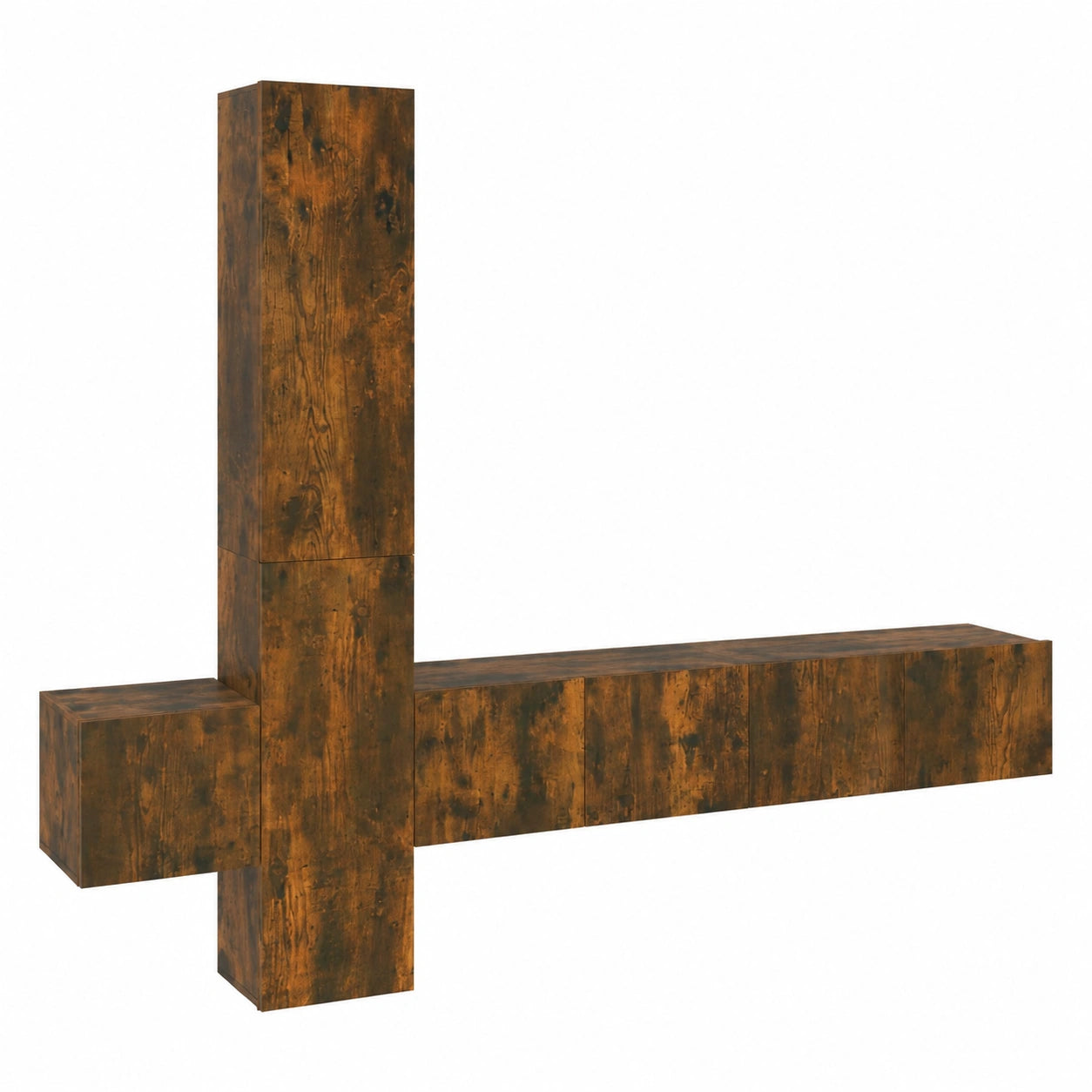 Conjunto de Muebles de TV 5 piezas de Madera de Roble Ahumado para Salón