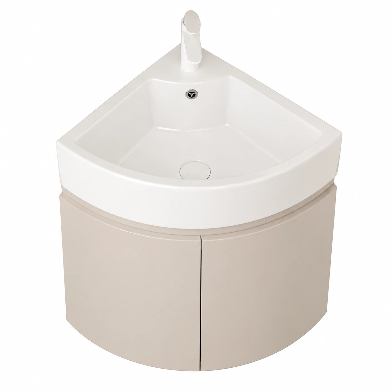 Mueble de baño esquinero con cierre suave y grifo cerámico, ideal para fregadero angular (42 x 48 x 58 cm)