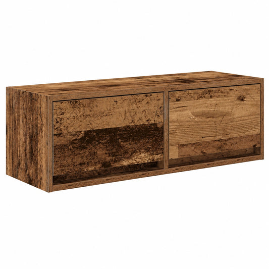Mueble para TV de Madera de 80 cm con Almacenamiento y Acabado Envejecido
