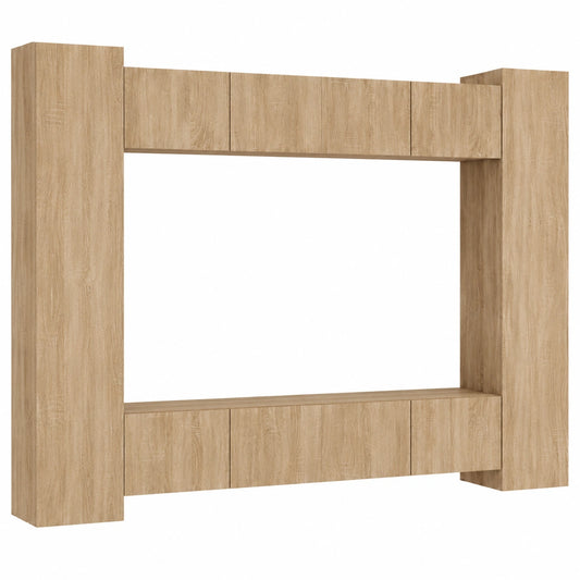 Conjunto de Muebles de TV de Roble Sonoma, 8 Piezas