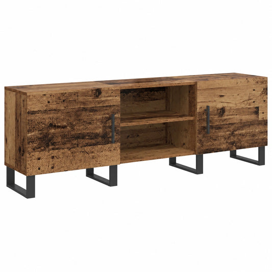 Centro de Entretenimiento Moderno de Madera con 2 Puertas y Estanterías, 150x30x50 cm