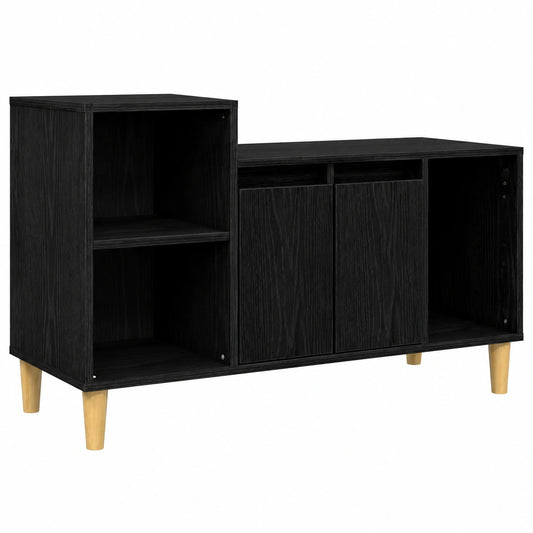 Mueble de TV Roble Negro 100x35x55 cm con Almacenamiento Amplio