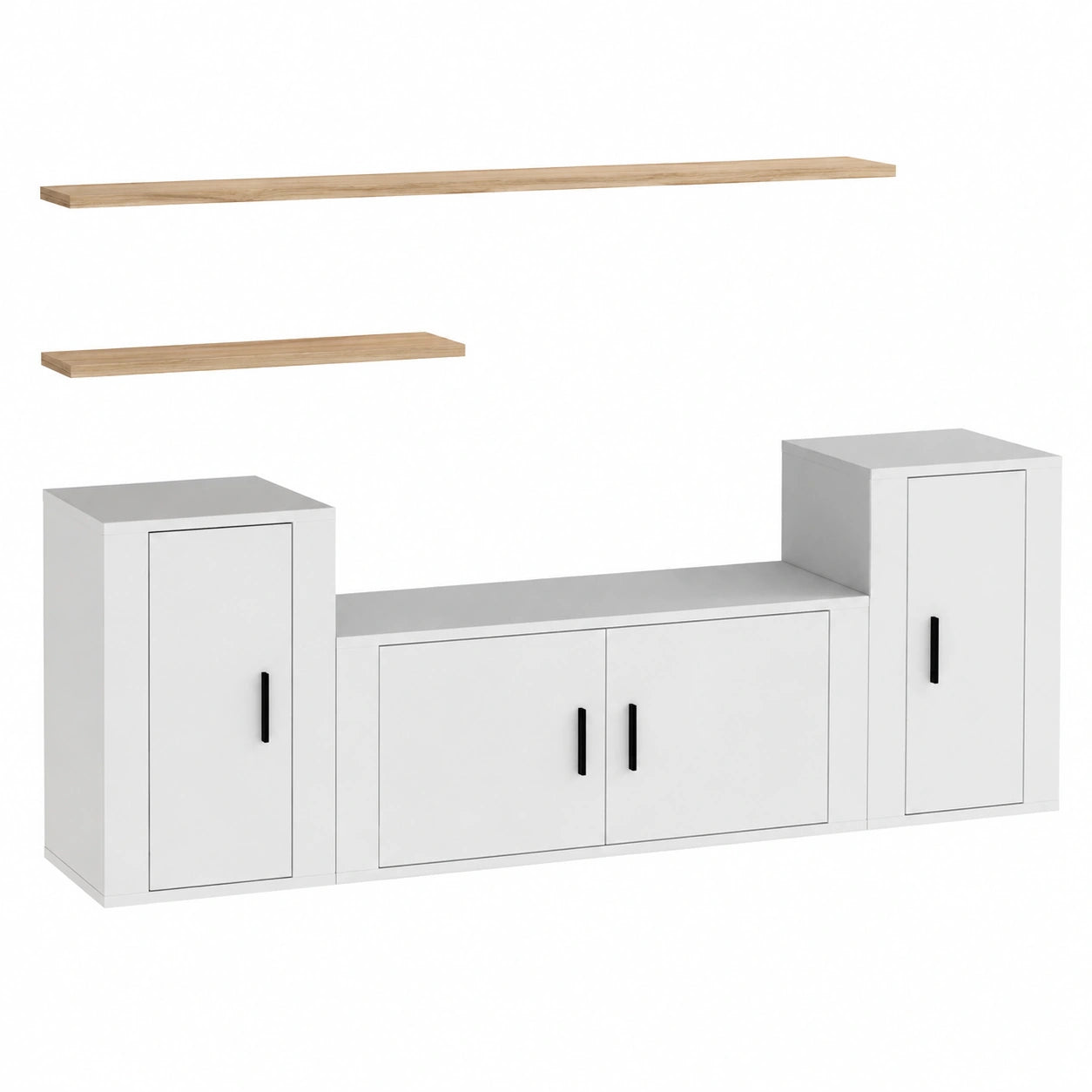 Conjunto de Muebles para TV de 3 Piezas de Madera Blanca