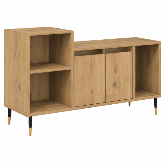 Mueble TV de Roble Artesanal 100x35x55 cm, Moderna Unidad de Almacenamiento para Sala