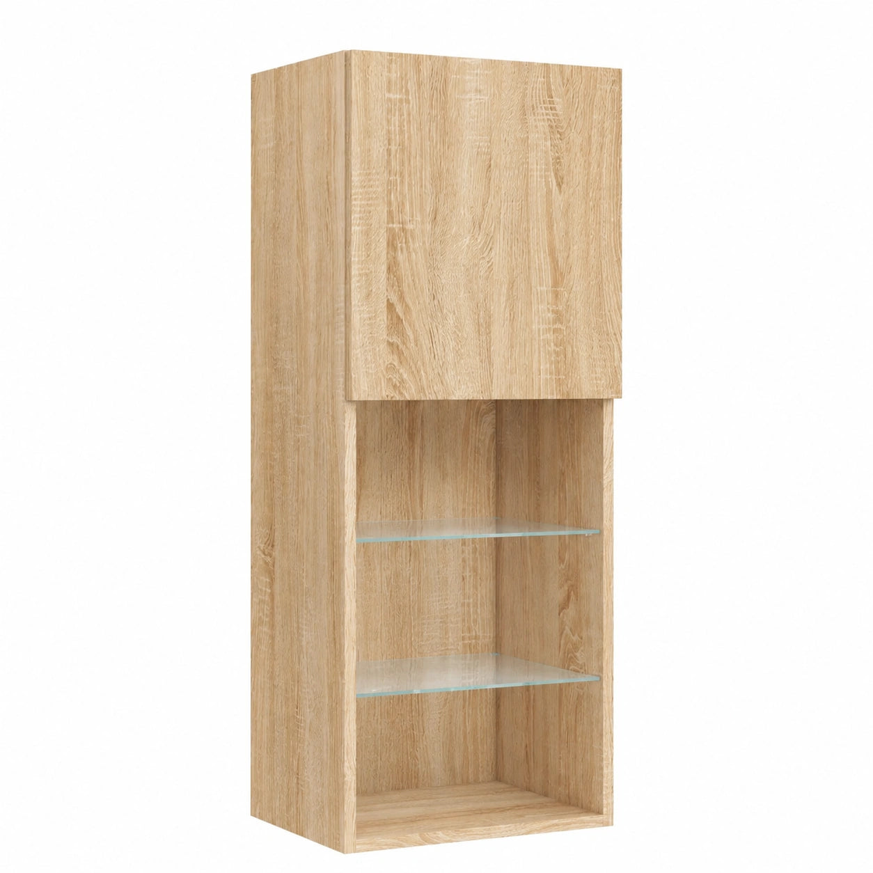 Centro de Entretenimiento LED, Roble Sonoma, Montaje en Pared, 40.5x30x102 cm