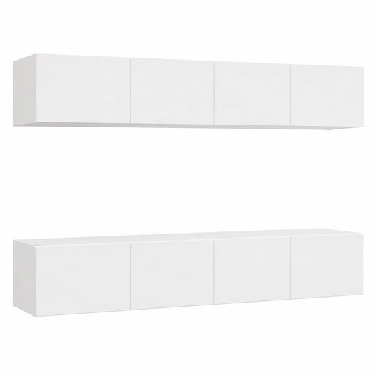 Conjunto de Muebles de TV Blanco 4 Piezas para Sala, 100x30x30 cm