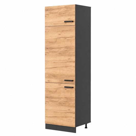 Armario Empotrable para Frigorífico Vicco R-Line, Roble Dorado, 60 cm, Compatible con Sistemas de Cocina Modulares