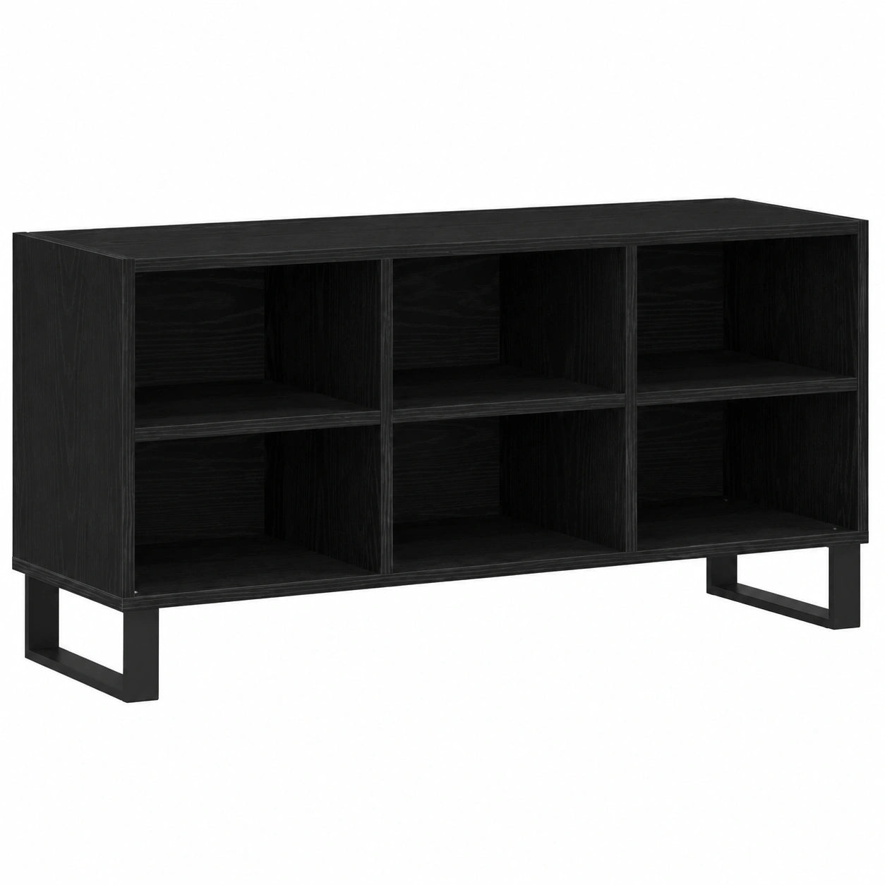 Soporte para TV en roble negro con 6 estantes, diseño moderno, 103,5 x 30 x 50 cm